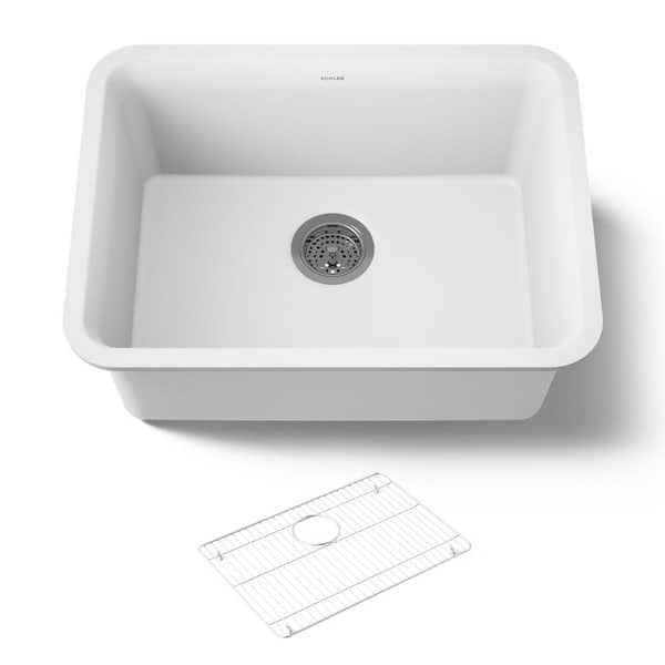Cairn Undermount Neoroc Composite 24.5 in. Single Bowl Kitchen Sink in Matte White