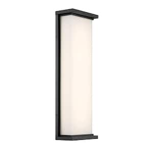 Caption Black Outdoor Hardwired Wall Mount Sconce with Integrated LED