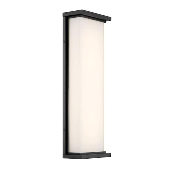 George Kovacs Caption Black Outdoor Hardwired Wall Mount Sconce with Integrated LED