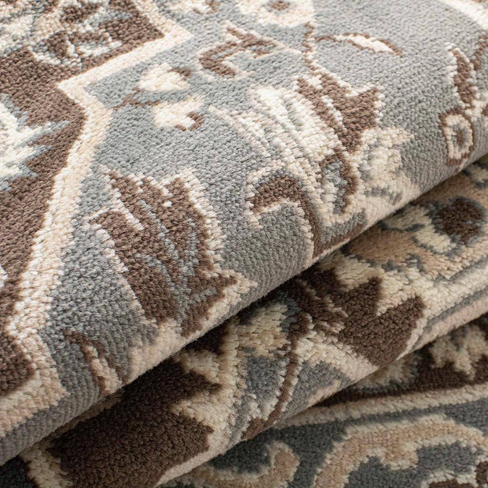 Elegant Gray Synthetic 96"L x 31"W Runner Rug for Indoor Use