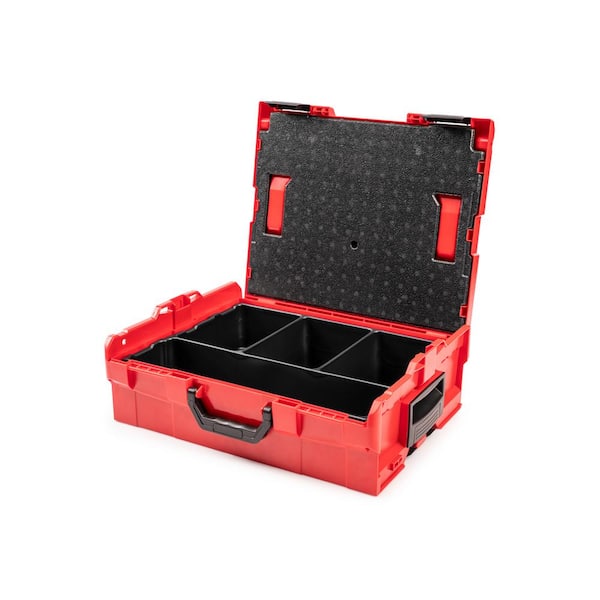 Stacking Tool Box (L-BOXX 2) with 4-Cavity Parts Tray and Lid Insert