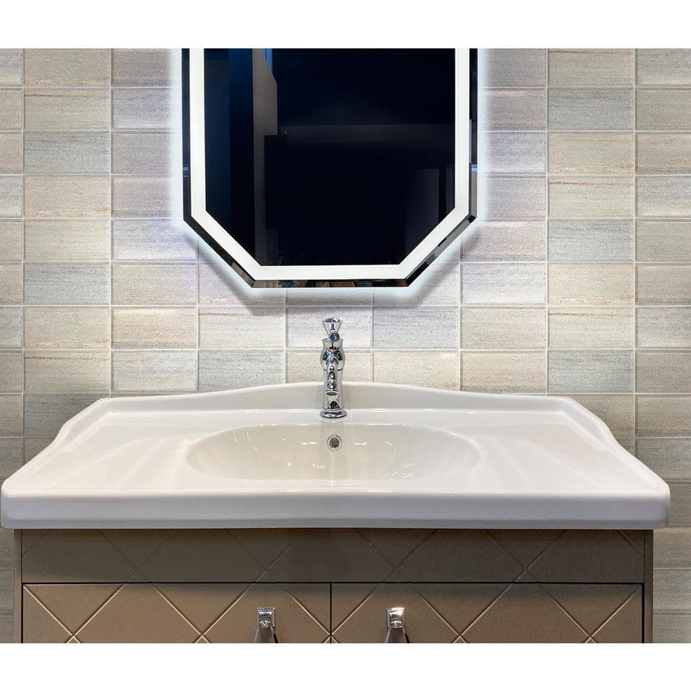 Wooden Beige 3" x 6" Beveled Marble Subway Tile