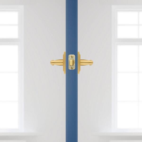Brushed Brass Door Handle PASSAGE (63mm rose) I Mucheln BERKLEY Series
