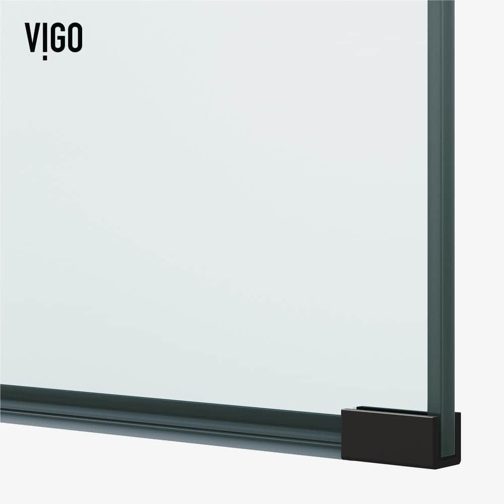 Arden 34" W x 78" H Matte Black Glass Shower Screen