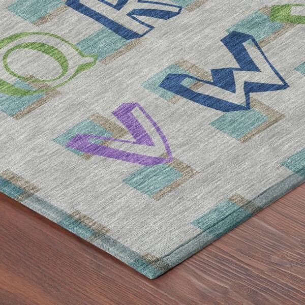 Chantille Machine Washable Indoor/Outdoor Abstract ACN2827 Pewter 10 ft. x 14 ft. Area Rug