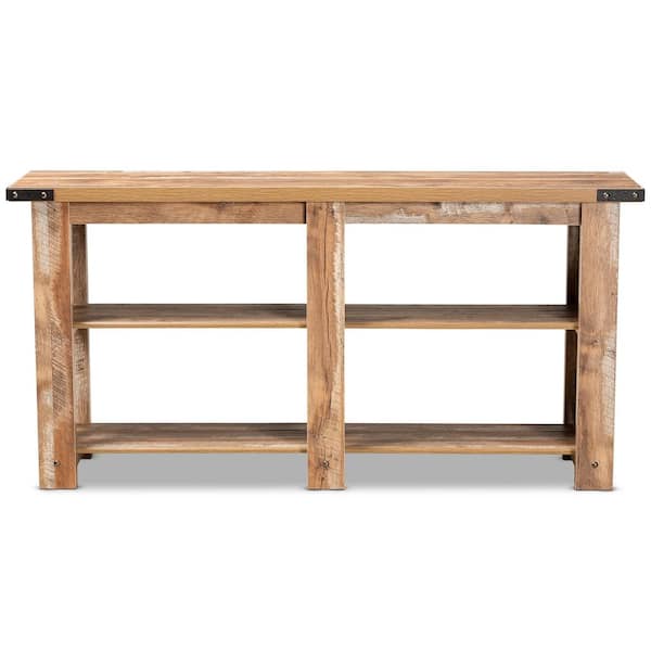 Baxton Studio Angelo 63 in. Oak Brown Rectangle Wood Console Table