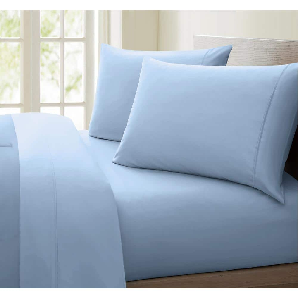 Luxurious Collection Blue 1000-Thread Count 100% Cotton Full Sheet Set ...