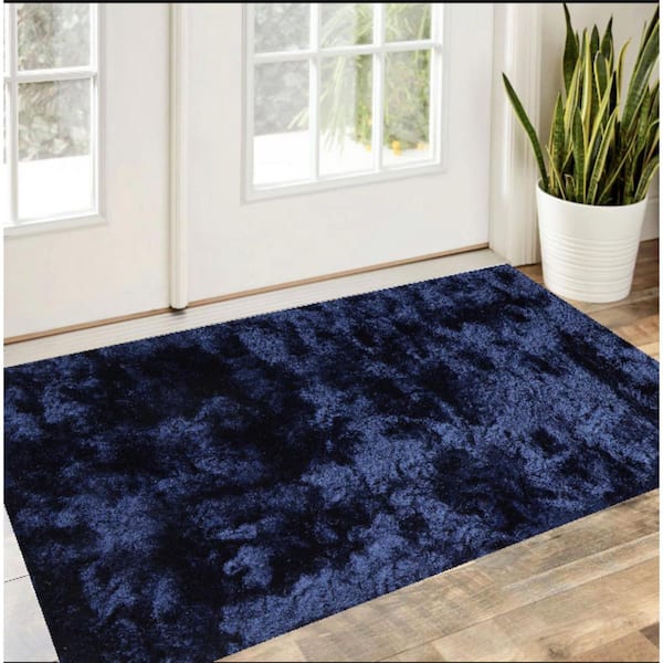 Blue and Black 2 ft. x 3 ft. Abstract Area Rug