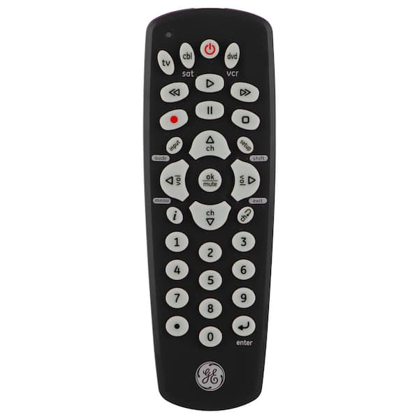GE 3-Device Universal TV Remote Control in Black
