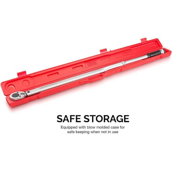 NEIKO 3/4 in. Drive Adjustable SAE Torque Wrench with Torque Click