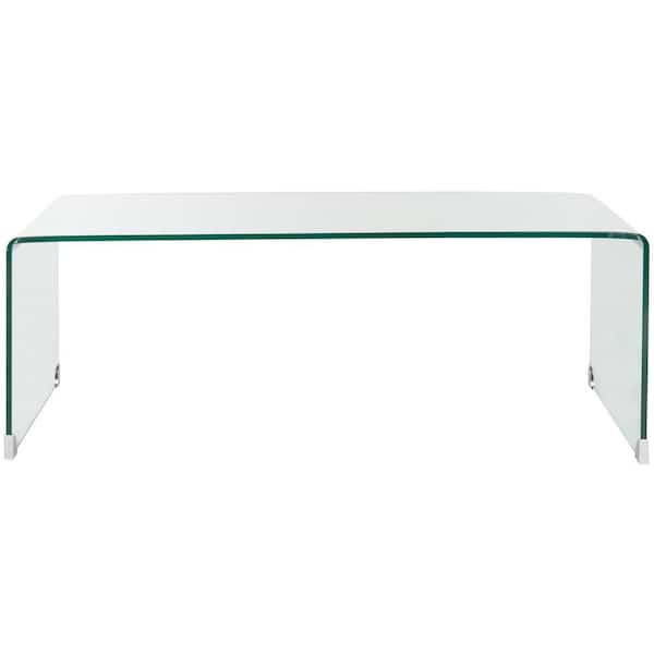 SAFAVIEH Willow 48 in. Clear Large Rectangle Glass Coffee Table