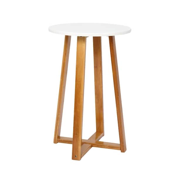 Outopee 15.75 in. W White 23.43 in. H Round Wood End Table
