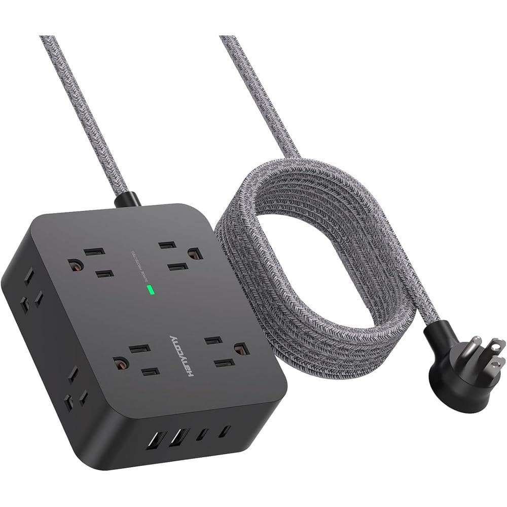 8-Outlet Power Strip Surge Protector with 4 USB Ports and 10 ft. Cord Length Wall Mount in Black price history on PriceWatchPro