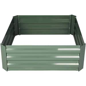 Outsunny 2 ft. x 2 ft. x 1 ft. Green Steel Raised Garden Bed Box with ...