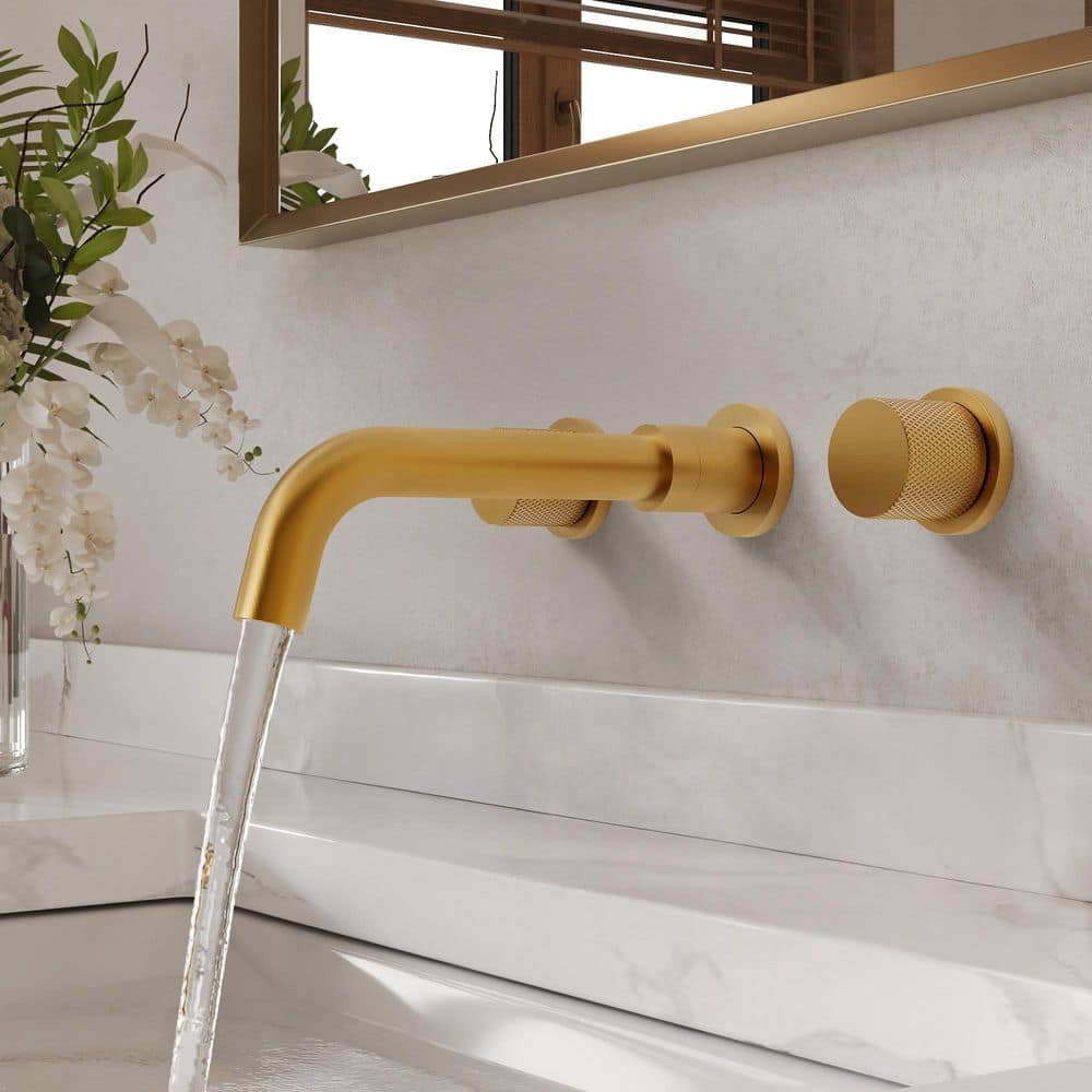 GRANDJOY Serenity Stream Wall-Mount 8 in. Widespread Double Handle