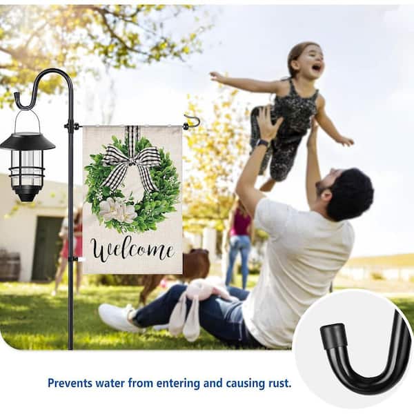 Justincity Metal Garden Flag Pole Holder with Shepherd Hook for