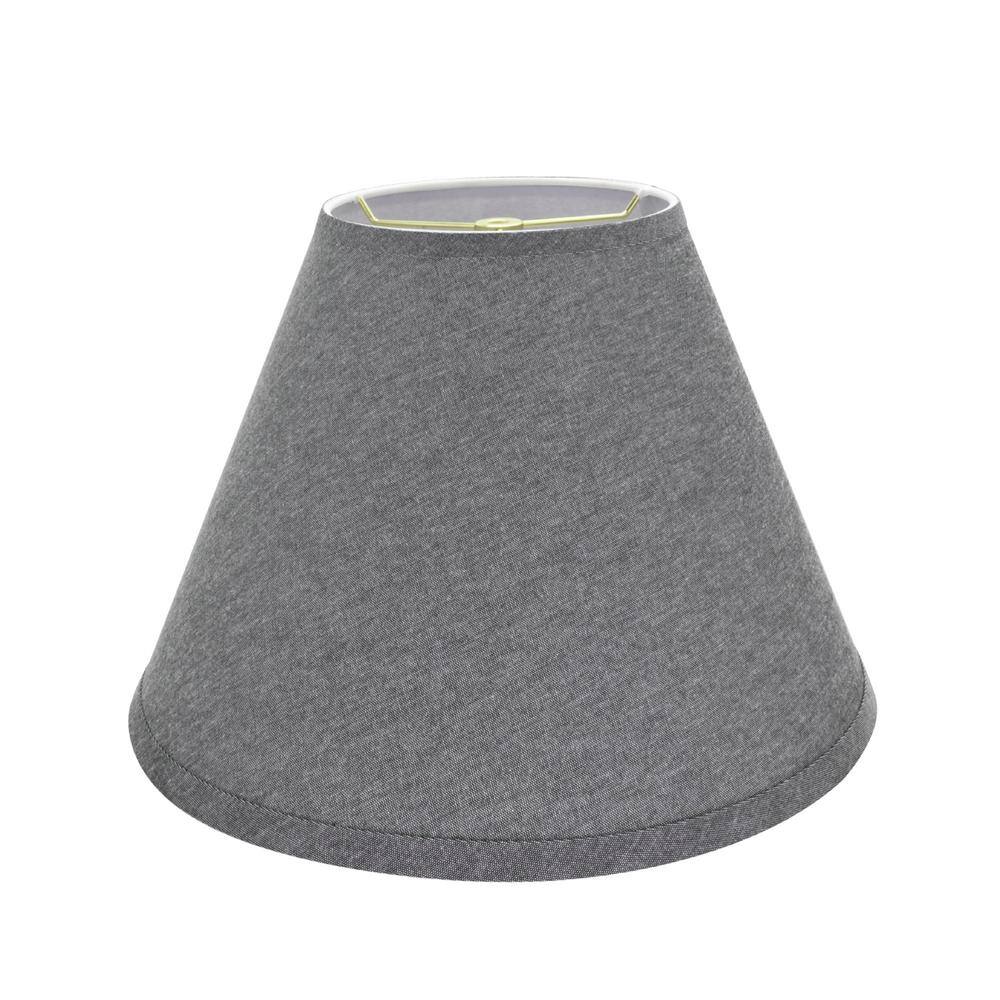 Gray Textured Fabric Empire Lamp Shade, 14" Wide