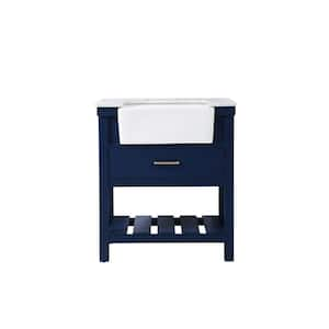 Magic Home 30 in. Freestanding Bathroom Vanity Modern Storage Cabinet with  Double-Sided Storage Shelf, Single Basin Sink, Blue CS-W50921982 - The Home  Depot