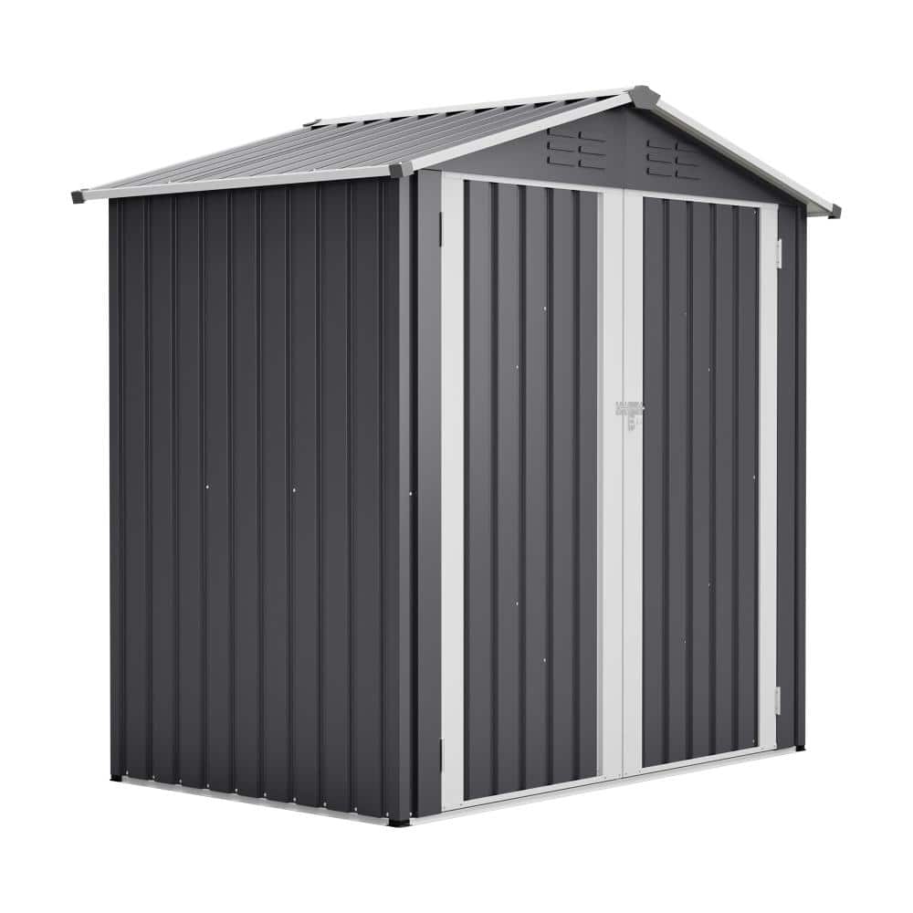 6 ft. W x 4 ft. D Gray Metal Shed, Outdoor Storage Shed, Garden Tool Shed with Lockable Door, Waterproof price history on PriceWatchPro