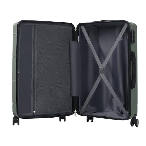 INNOBULE 6 Pieces Luggage Set Army Green ABS Plastic Hardside w