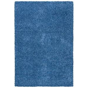 Evolution Shag Blue 5 ft. x 8 ft. Solid Area Rug