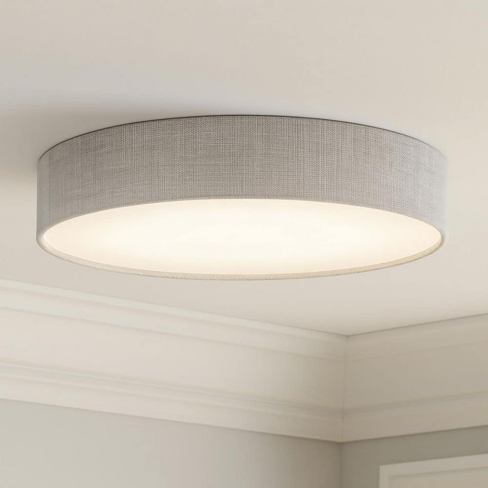 Ashland 19 in. 1-Light LED Semi-Flush Mount with Grey Acrylic Shade price history on PriceWatchPro