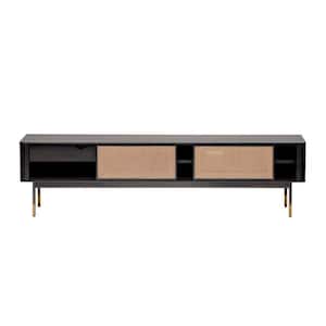 Amelia 70.87 in. Black TV Stand with 1 Drawer Fits TV's up to 78 in.