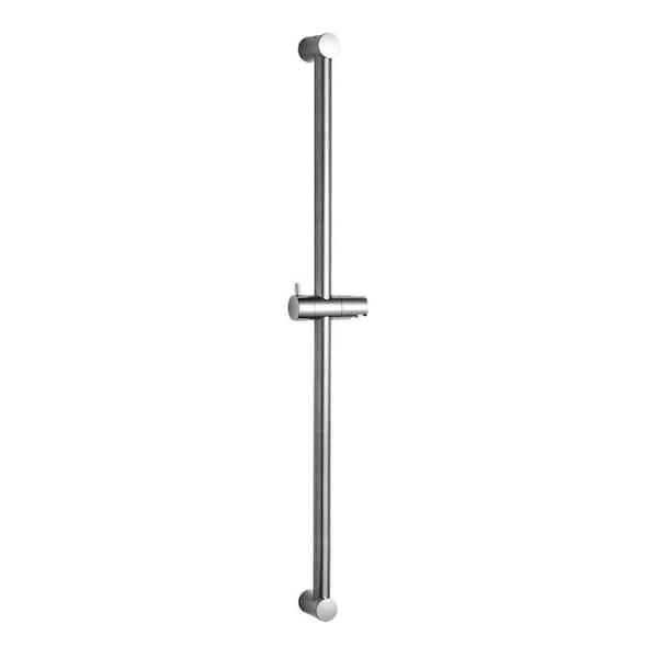 1-Piece 33 in. Bathroom Hardware Set Segmental Shower Slide Bar with Shower Head Holder in Chrome
