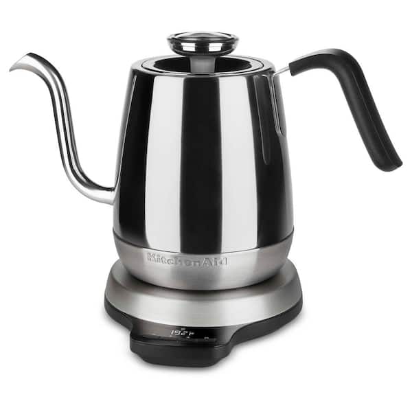 KitchenAid Precision 4.25-Cup Gooseneck Stainless Steel Electric Kettle  with Alarm KEK1032SS - The Home Depot