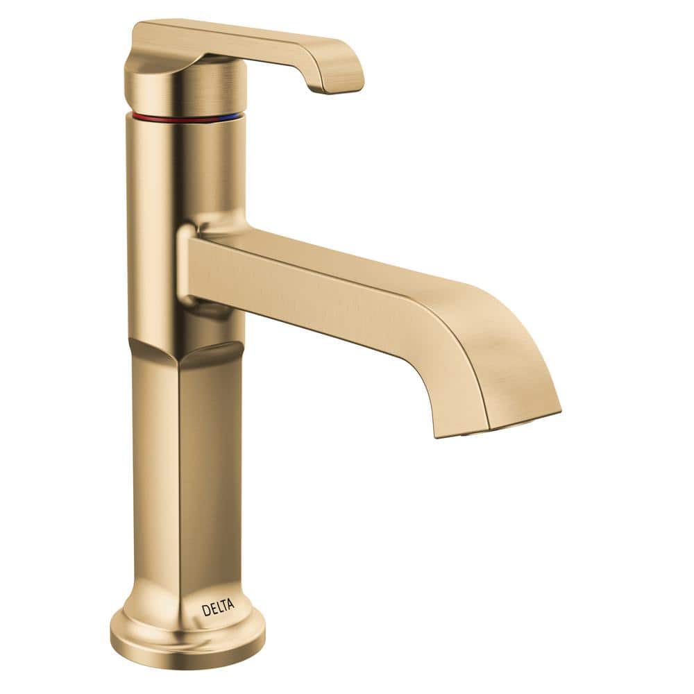 Chapado en Laton ゴールド　パール　Conche Delta Tetra Gold Single-Handle Single Hole Bathroom Faucet in