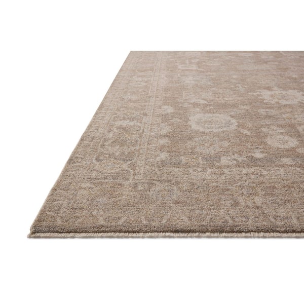 Chris Love Julia Louisa Taupe / Ivory 9 ft. 6 in. x 9 ft. 6 in. Round Traditional Area Rug