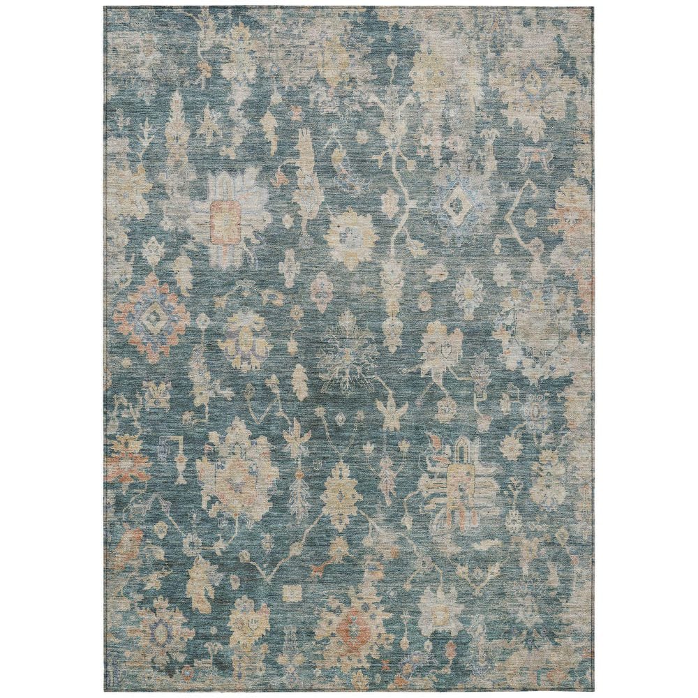 Chantille Machine Washable Indoor/Outdoor Abstract ACN2355 Teal 3 ft. x 5 ft. Area Rug price history on PriceWatchPro