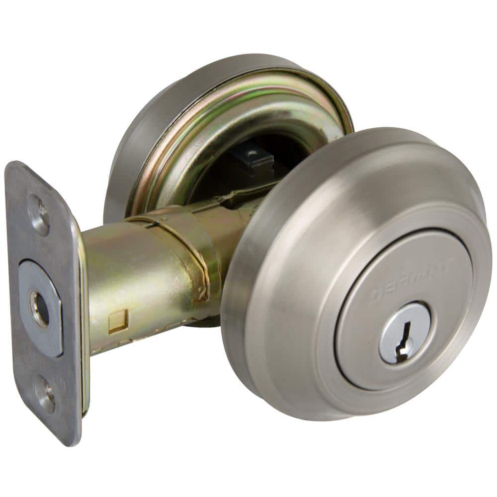 Satin Nickel Low Profile Double Cylinder Deadbolt
