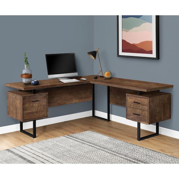 17 Stories 71'' Corner Desk with File Cabinet, Large L Shaped Desk with  Mobile Filing Cabinet for Home Office