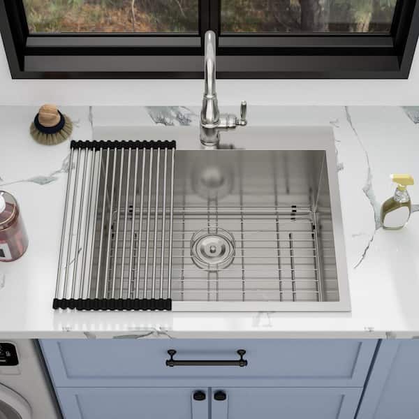 Sarlai 22 in. Single Bowl Zero Radius Corner 16-Gauge Stainless