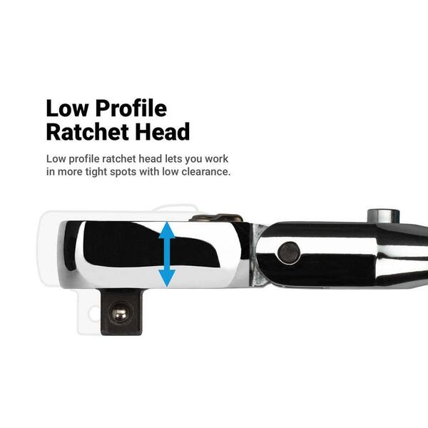 Capri Tools Drehmomentschlüssel 1/2 Zoll Mit Flexkopf | 15,2–76,2 M Lbs | Split Beam – Einstellung Bleibt Erhalten