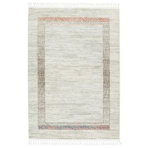Adalet Light Gray/Clay 5 ft. 3 in. x 7 ft. 6 in. Border Rectangle Area Rug