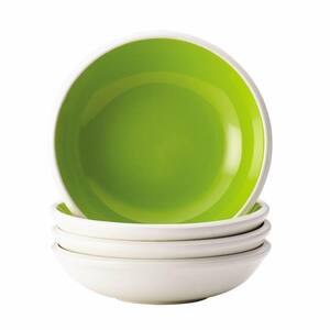 Dinnerware Rise 4-Piece Stoneware Fruit Bowl Set in Green