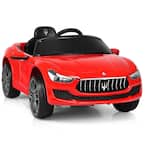 Maserati Licensed 12-Volt Red Kids Ride On Car RC Remote Control with LED Lights Music