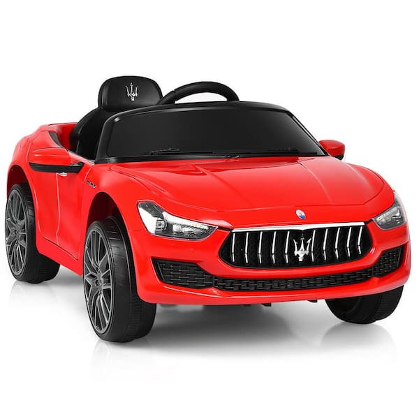 Costway Maserati Licensed 12-Volt Red Kids Ride On Car RC Remote Control with LED Lights Music