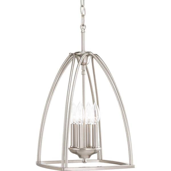 Progress Lighting Tally Collection 4-Light Brushed Nickel Chandelier