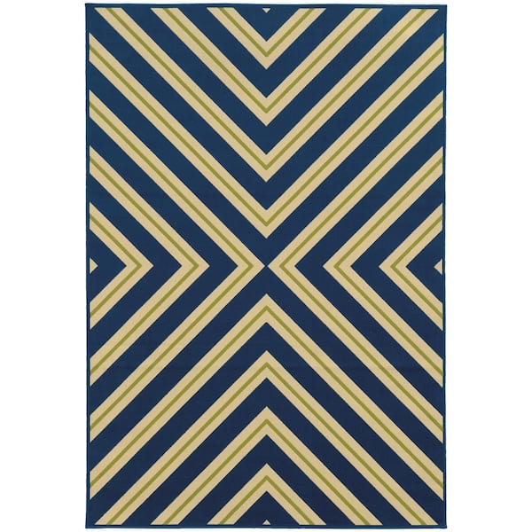 Home Decorators Collection El Matador Navy Doormat 3 ft. x 5 ft. Indoor/Outdoor Patio Area Rug