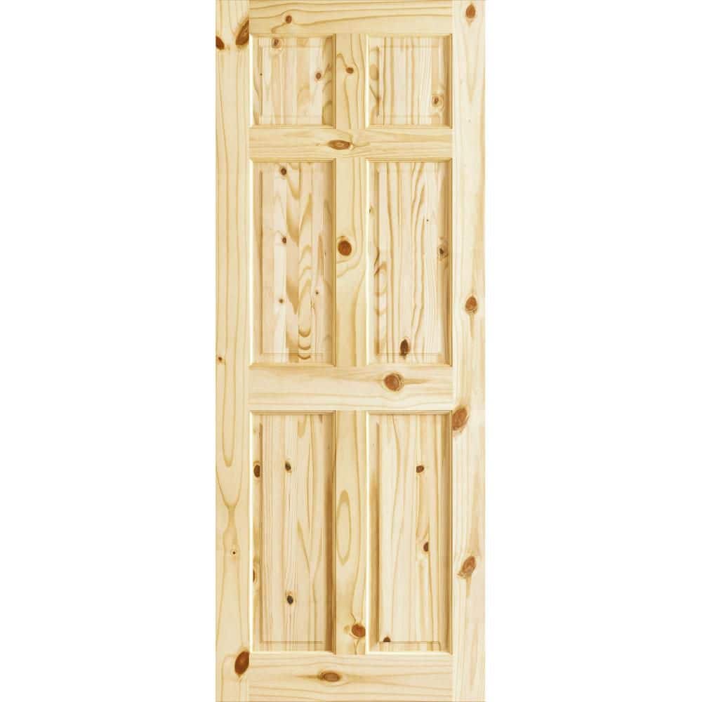 36 in. x 80 in. Colonial 6-Panel Solid Wood Knotty Pine Wood Interior Door Slab price history on PriceWatchPro