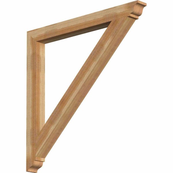 Ekena Millwork 4 in. x 44 in. x 44 in. Western Red Cedar Traditional Rough Sawn Bracket