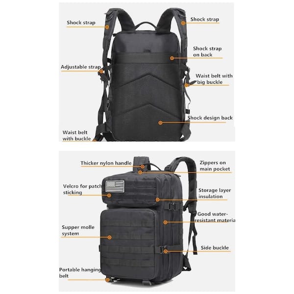 Large Tactical Backpack with Hydration Bladder Personalized