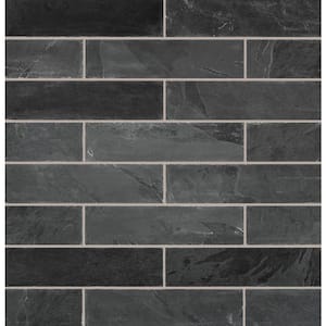 Montauk Black 6 in. x 24 in. Gauged Slate Floor and Wall Tile (10 sq. ft./Case)