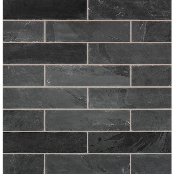 MSI Montauk Black 6 in. x 24 in. Gauged Slate Floor and Wall Tile (10 sq. ft./Case)