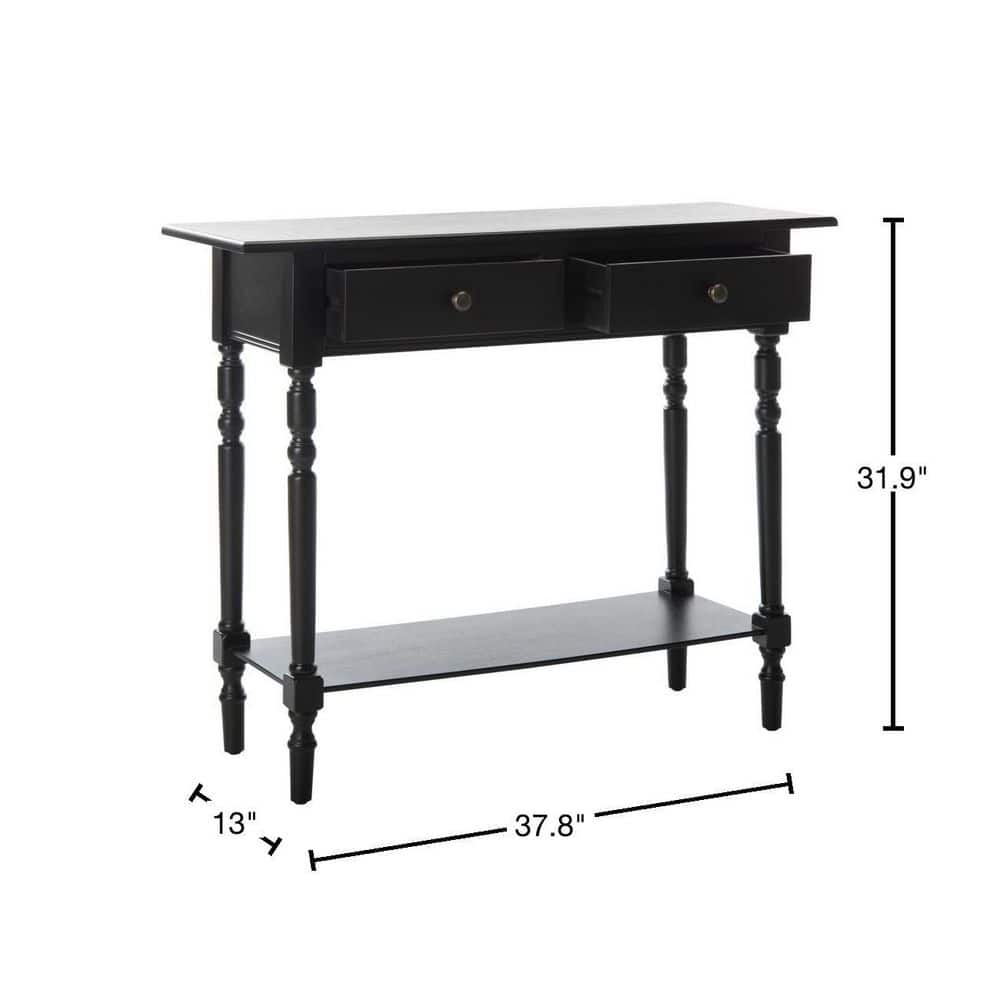 Transitional Gray Wood Console Table with Dual Storage Drawers