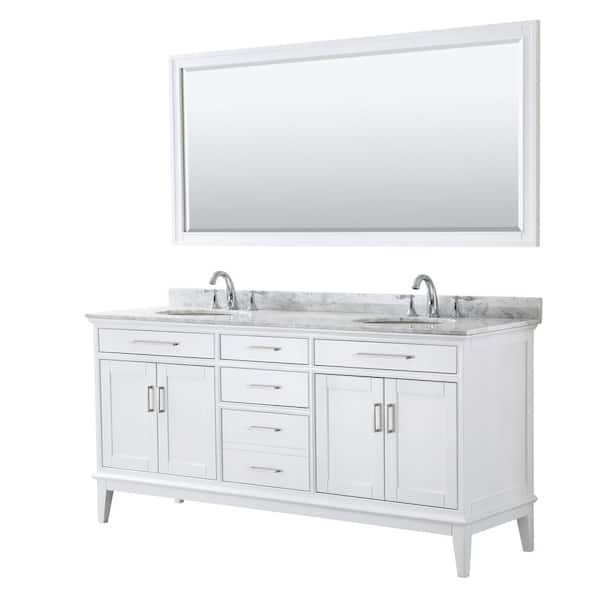 Marble Vanity Top In White Carrara W, 70 Bathroom Vanity With Top