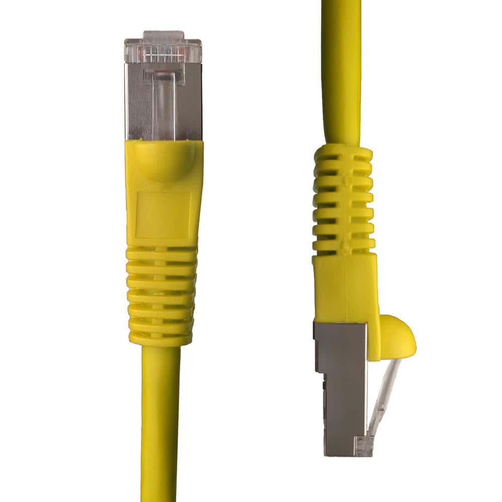 NTW 1 ft. Cat5e Snagless Shielded (STP) Network Patch Cable, Yellow